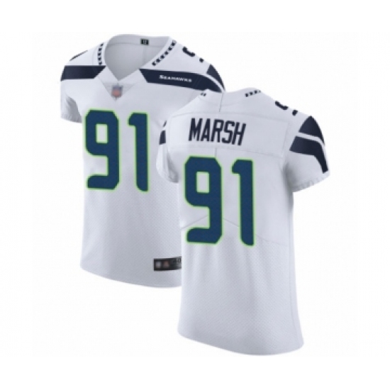 Men's Seattle Seahawks #91 Cassius Marsh White Vapor Untouchable Elite Player Football Jersey - Ujersey