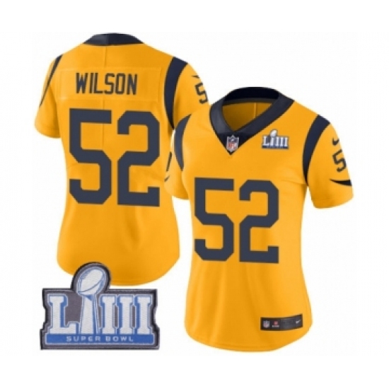 Women's Nike Los Angeles Rams #52 Ramik Wilson Limited Gold Rush Vapor Untouchable Super Bowl LIII Bound NFL Jersey - Ujersey