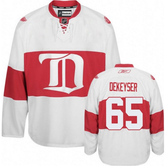 Women's Reebok Detroit Red Wings #65 Danny DeKeyser Premier White Third NHL Jersey - Ujersey