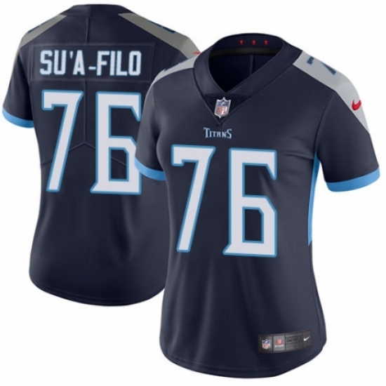 Women's Nike Tennessee Titans #76 Xavier Su'a-Filo Navy Blue Team Color Vapor Untouchable Limited Player NFL Jersey - Ujersey