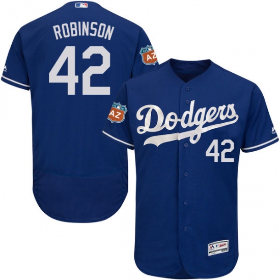 Men's Majestic Los Angeles Dodgers #42 Jackie Robinson Royal Blue Flexbase Authentic Collection MLB Jersey - Ujersey