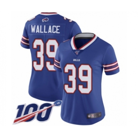 Women's Buffalo Bills #39 Levi Wallace Royal Blue Team Color Vapor Untouchable Limited Player 100th Season Football Jersey - Ujersey