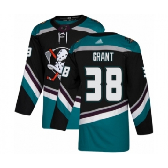 Youth Anaheim Ducks #38 Derek Grant Authentic Black Teal Alternate Hockey Jersey - Ujersey