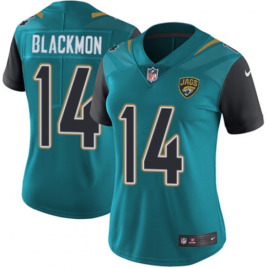 Women's Nike Jacksonville Jaguars #14 Justin Blackmon Elite Teal Green Team Color NFL Jersey - Ujersey