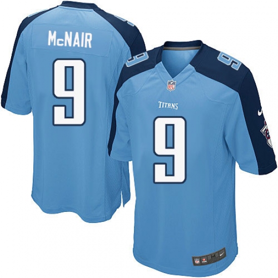 Men's Nike Tennessee Titans #9 Steve McNair Game Light Blue Team Color NFL Jersey - Ujersey