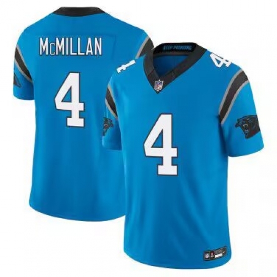 Men’s Carolina Panthers #4 Tetairoa McMillan Blue Limited Stitched Jersey - Ujersey