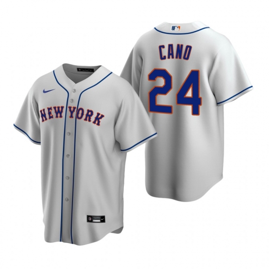 Men's Nike New York Mets #24 Robinson Cano Gray Road Stitched Baseball Jersey - Ujersey