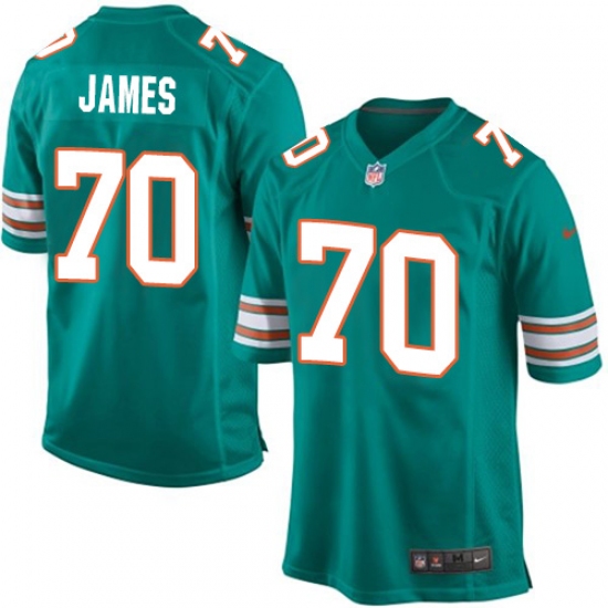 Men's Nike Miami Dolphins #70 Ja'Wuan James Game Aqua Green Alternate NFL Jersey - Ujersey