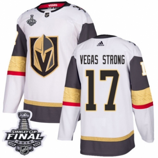 Women's Adidas Vegas Golden Knights #17 Vegas Strong Authentic White Away 2018 Stanley Cup Final NHL Jersey - Ujersey