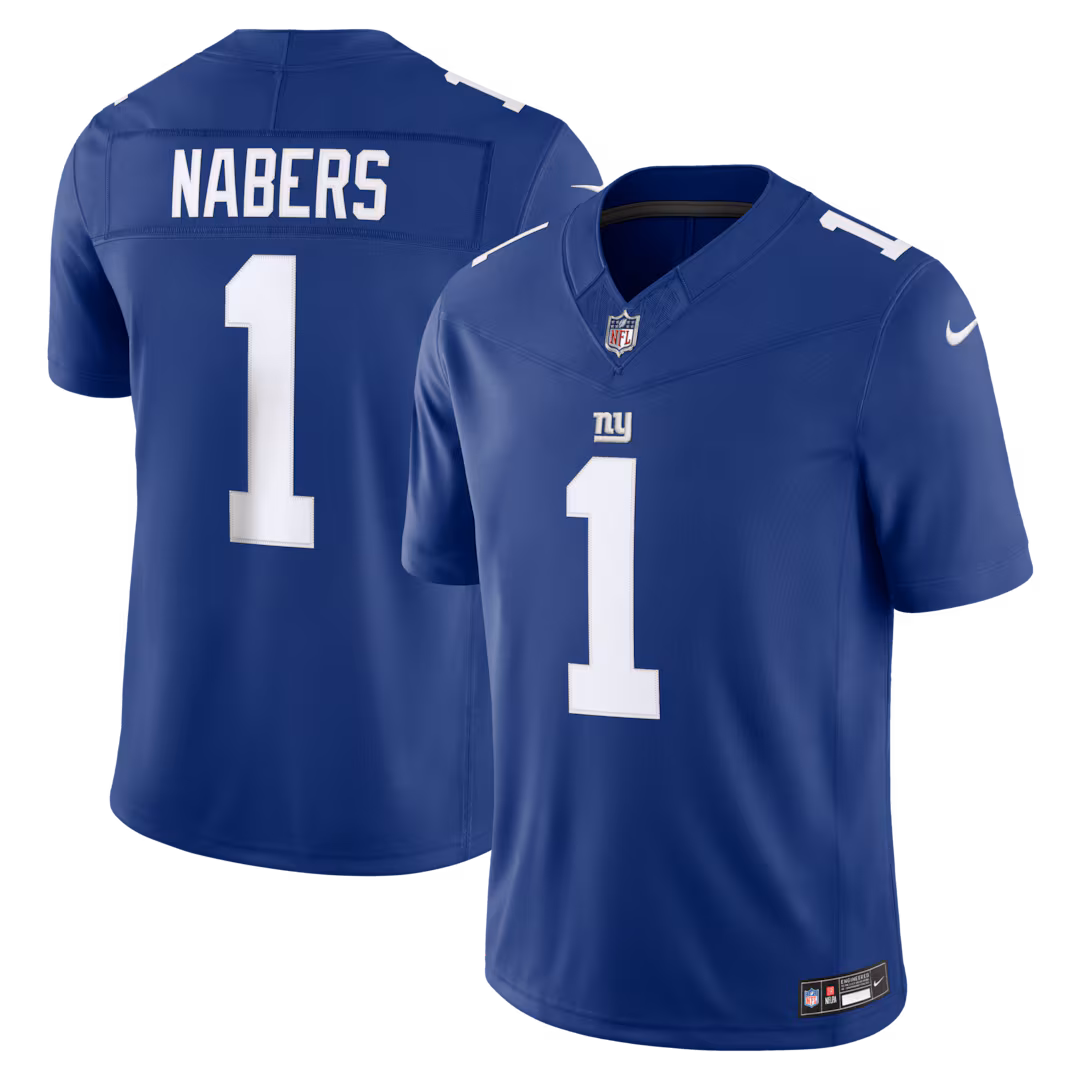 Men's New York Giants Malik Nabers Nike Royal Team Vapor F.U.S.E. Stitched Limited Jersey