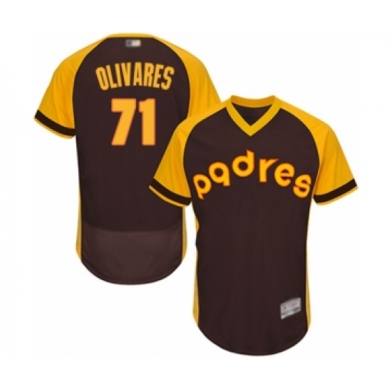 Men's San Diego Padres #71 Edward Olivares Brown Alternate Cooperstown Authentic Collection Flex Base Baseball Player Jersey - Ujersey