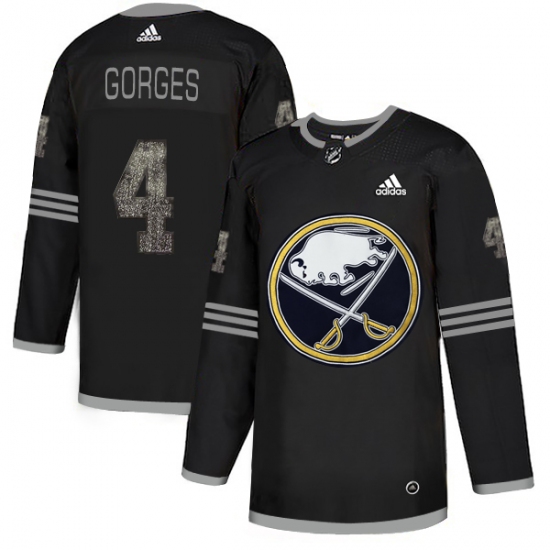 Men's Adidas Buffalo Sabres #4 Josh Gorges Black Authentic Classic Stitched NHL Jersey - Ujersey