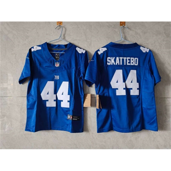 Women's New York Giants #44 Cam Skattebo Blue F.U.S.E. Vapor Limited Stitched Jersey(Run Small) - Ujersey