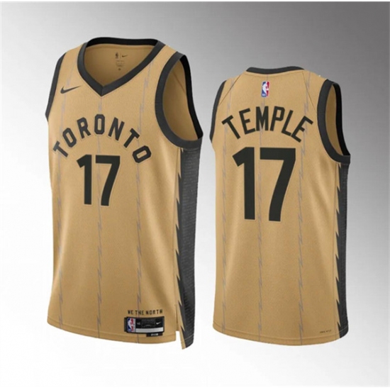 Men's Toronto Raptors #17 Garrett Temple Gold 2023-24 City Edition Stitched Basketball Jersey - Ujersey