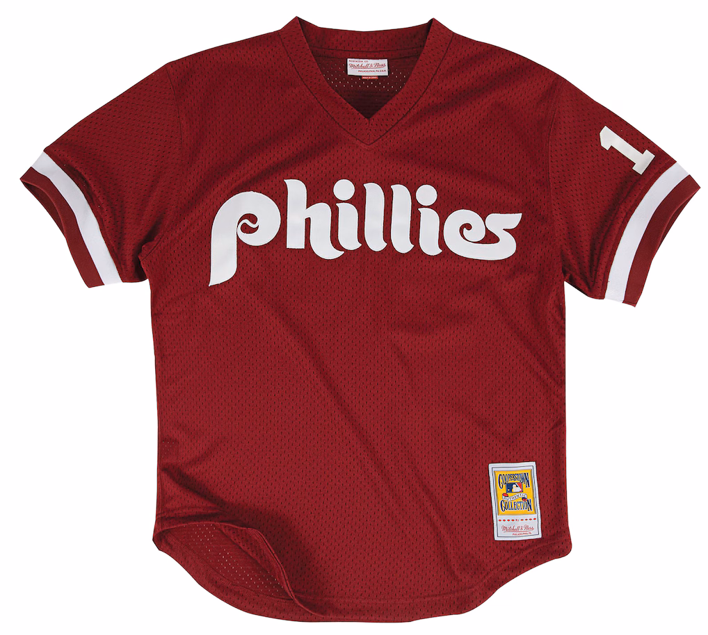 Men's Philadelphia Phillies Darren Daulton Mitchell & Ness Scarlet Authentic Batting Practice Jersey - U-jersey