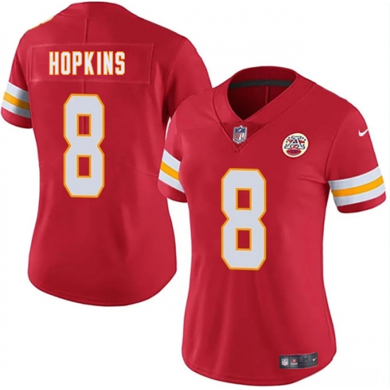 Women's Kansas City Chiefs #8 DeAndre Hopkins Red Vapor Untouchable Limited Stitched Jersey(Run Small) - Ujersey