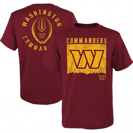 Men's Washington Commanders Burgundy Preschool Liquid Camo Logo T Shirt - Ujersey