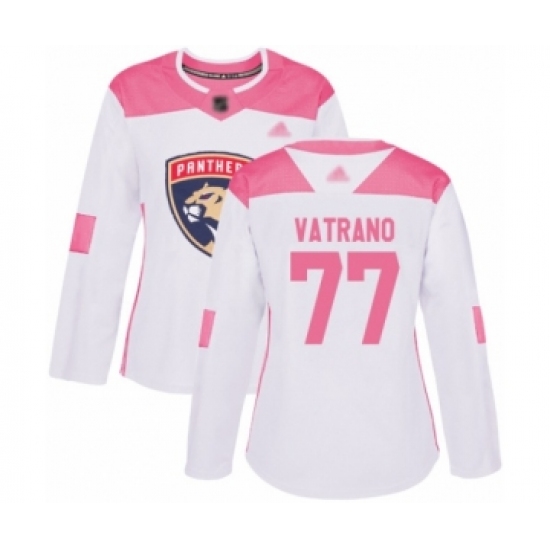 Women's Florida Panthers #77 Frank Vatrano Authentic White Pink Fashion Hockey Jersey - Ujersey
