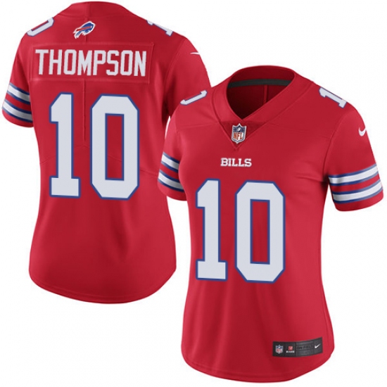 Women's Nike Buffalo Bills #10 Deonte Thompson Limited Red Rush Vapor Untouchable NFL Jersey - Ujersey