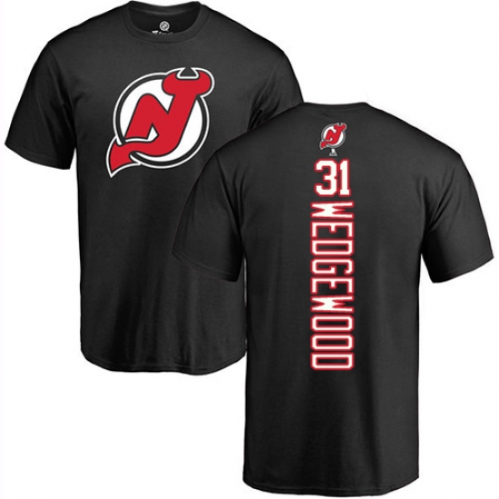NHL Adidas New Jersey Devils #31 Scott Wedgewood Black Backer T-Shirt - ujerseystore