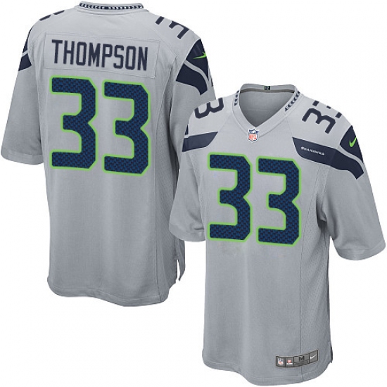 Men's Nike Seattle Seahawks #33 Tedric Thompson Game Grey Alternate NFL Jersey - Ujersey