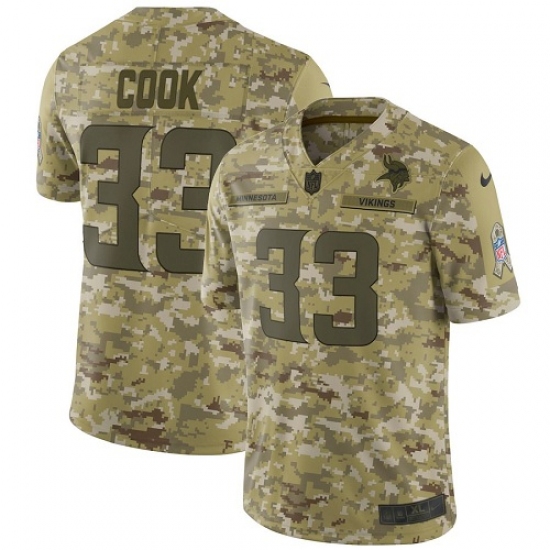 Youth Nike Minnesota Vikings #33 Dalvin Cook Limited Camo 2018 Salute to Service NFL Jersey - Ujersey