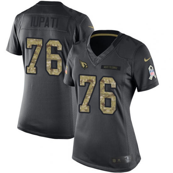 Women's Nike Arizona Cardinals #76 Mike Iupati Limited Black 2016 Salute to Service NFL Jersey - Ujersey