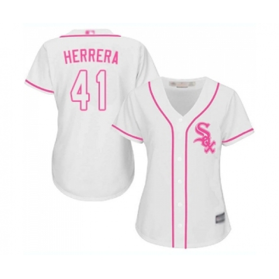 Women's Chicago White Sox #41 Kelvin Herrera Replica White Fashion Cool Base Baseball Jersey - Ujersey