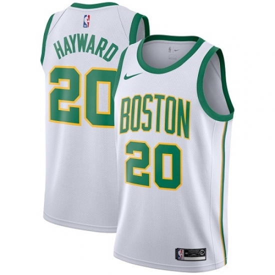 Men's Nike Boston Celtics #20 Gordon Hayward Swingman White NBA Jersey - City Edition - Ujersey