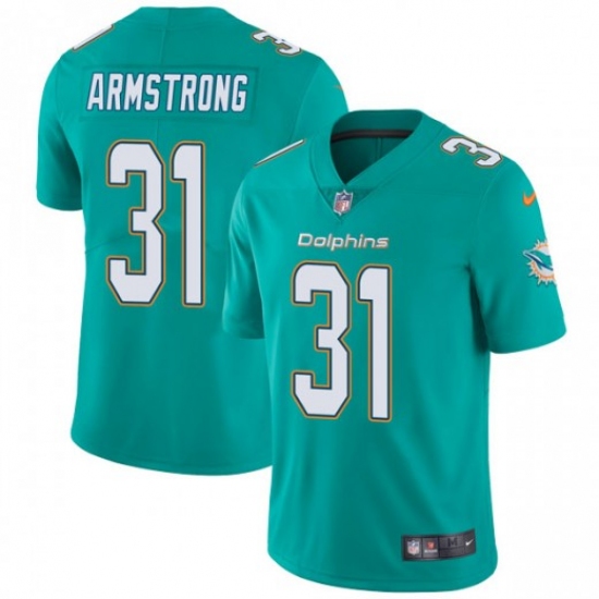 Youth Nike Miami Dolphins #31 Cornell Armstrong Aqua Green Team Color Stitched NFL Vapor Untouchable Limited Jersey - Ujersey