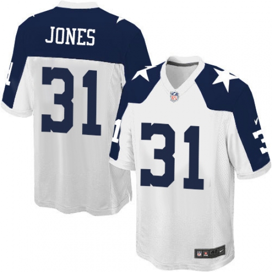 Men's Nike Dallas Cowboys #31 Byron Jones Game White Throwback Alternate NFL Jersey - Ujersey