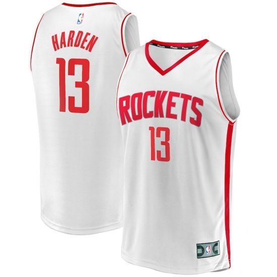 Men's Houston Rockets #13 James Harden Fanatics Branded White 2020-21 Fast Break Player Jersey - Ujersey