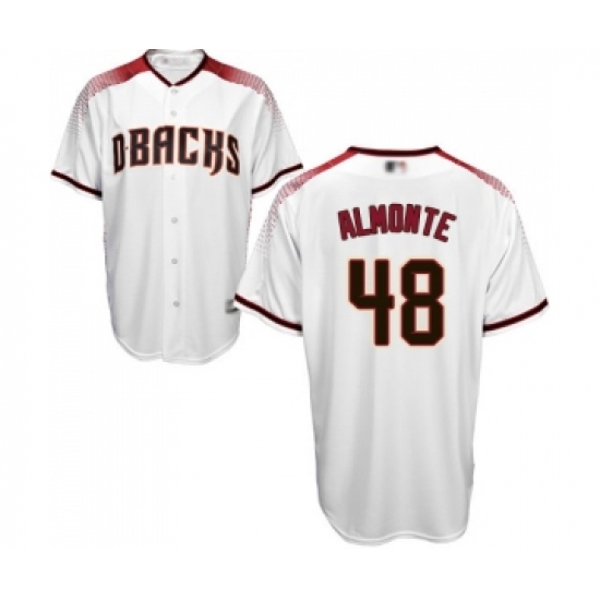Men's Arizona Diamondbacks #48 Abraham Almonte Replica White Home Cool Base Baseball Jersey - Ujersey