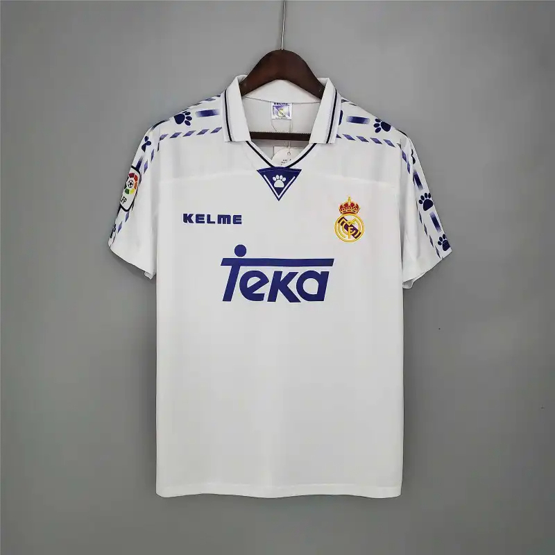 Real Madrid Retro Jersey Home Custom Soccer Shirt 1996-97 - ujerseystore