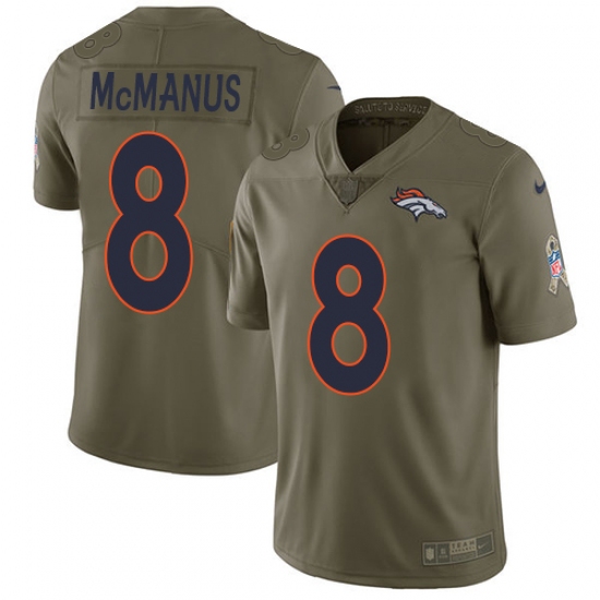 Men's Nike Denver Broncos #8 Brandon McManus Limited Olive 2017 Salute to Service NFL Jersey - Ujersey