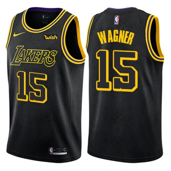 Men's Nike Los Angeles Lakers #15 Moritz Wagner Swingman Black City Edition NBA Jersey - Ujersey