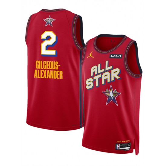 Men's 2025 All-Star #2 Shai Gilgeous-Alexander Red Stitched Basketball Jersey