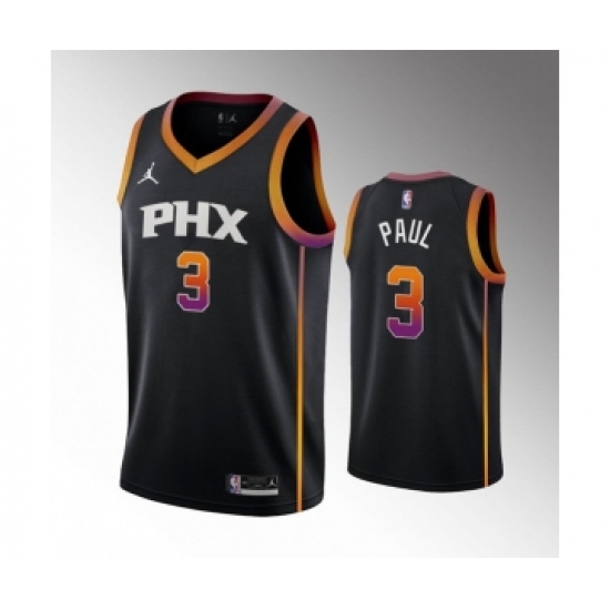 Men's Phoenix Suns #3 Chris Paul Balck Stitched Basketball Jersey