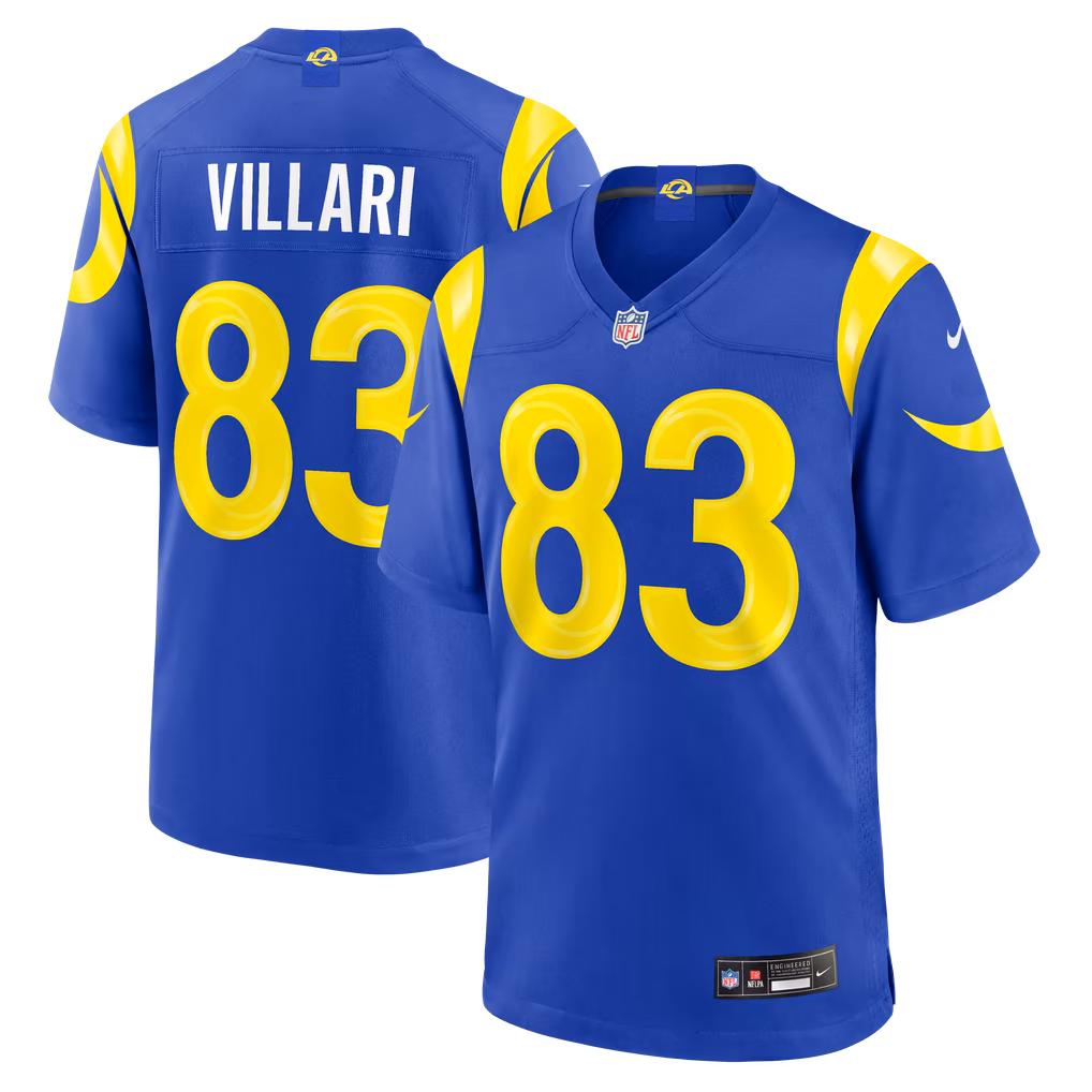 Men's Los Angeles Rams Dan Villari Nike Royal Team Game Jersey
