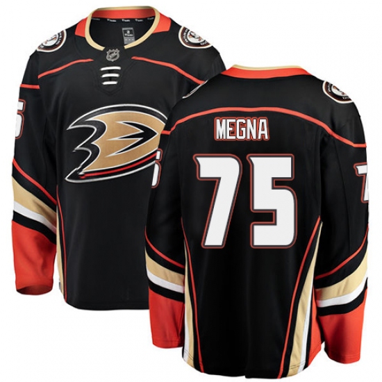 Men's Anaheim Ducks #75 Jaycob Megna Fanatics Branded Black Home Breakaway NHL Jersey - Ujersey
