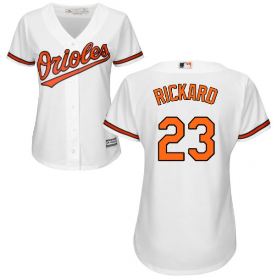 Women's Majestic Baltimore Orioles #23 Joey Rickard Authentic White Home Cool Base MLB Jersey - Ujersey