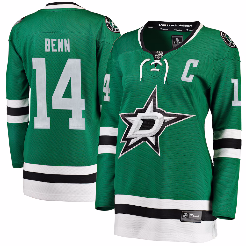 Women's Dallas Stars Jamie Benn Fanatics Green Home Breakaway Jersey - ujerseystore