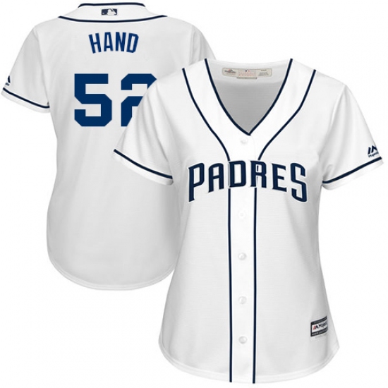 Women's Majestic San Diego Padres #52 Brad Hand Authentic White Home Cool Base MLB Jersey - Ujersey