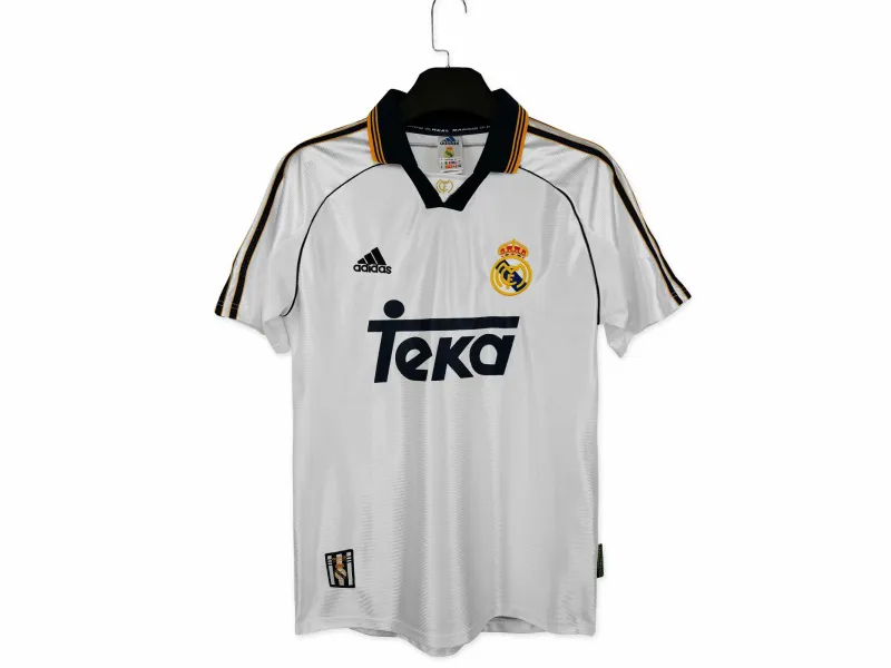 Real Madrid Retro Jersey Home Custom Soccer Shirt 1998-00 - ujerseystore