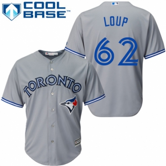 Youth Majestic Toronto Blue Jays #62 Aaron Loup Authentic Grey Road MLB Jersey - Ujersey