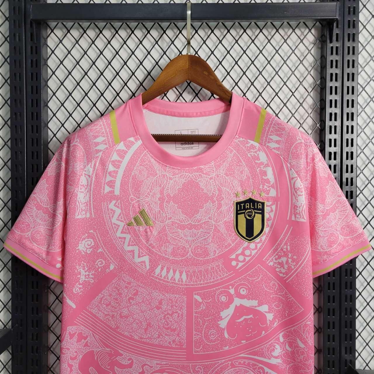 Italy Soccer Jersey Pink Special Edition Custom Shirt 2024 - ujerseystore