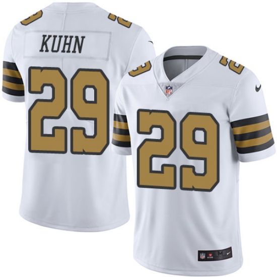 Youth Nike New Orleans Saints #29 John Kuhn Limited White Rush Vapor Untouchable NFL Jersey - Ujersey
