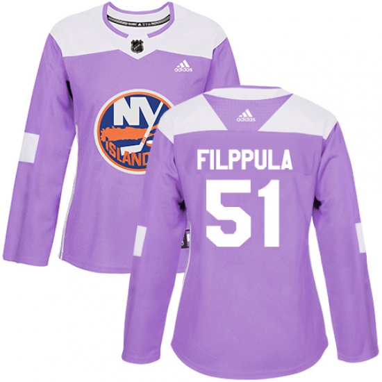 Women's Adidas New York Islanders #51 Valtteri Filppula Authentic Purple Fights Cancer Practice NHL Jersey - Ujersey