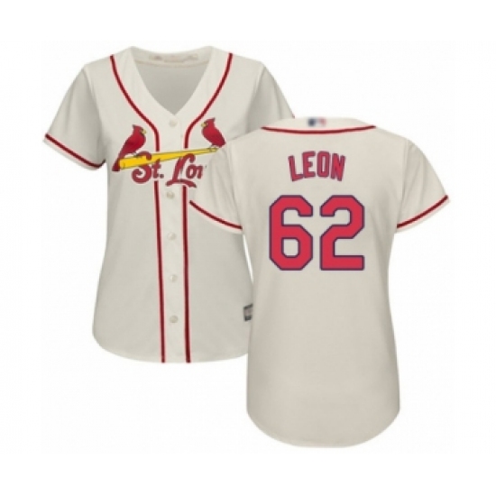 Women's St. Louis Cardinals #62 Daniel Ponce de Leon Authentic Cream Alternate Cool Base Baseball Player Jersey