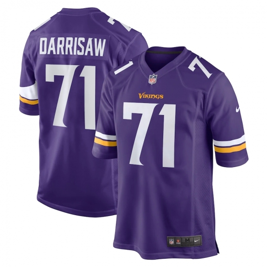 Men's Minnesota Vikings #71 Christian Darrisaw Nike Purple 2021 NFL Draft First Round Pick Game Jersey - Ujersey